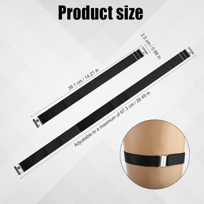 2pcs Thigh Garters for Women, Adjustable Thigh Garter Belts Plus Size High Elastic Fastening Leg Garters for Thigh Leg Harness Belts for Women Black - Image 2