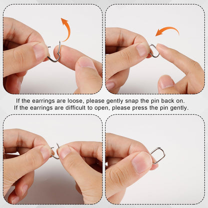 S925 Sterling Silver Link Chain Hoop Earrings, Small Oval Geometric Circle Minimalist U-Shaped Drop Earrings Convertible Paperclip Link Dangle Fashion Jewelry for Women(Silver) - Image 3