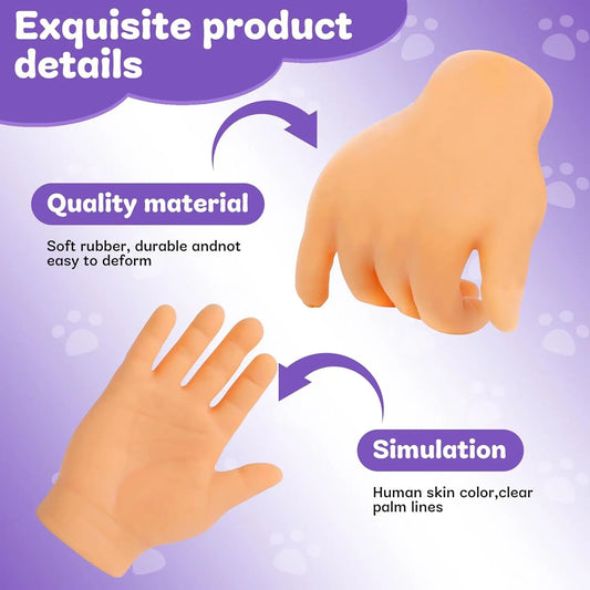 7-Pack Mini Hands for Cats, Tiny Hands for Cats,Crossed Cat Mini Hands,Small Elastic Hands for Cats,Mini Human Hands for Cats,Tiny Folded Hands for Cat Paws, Mini Crossed Cat Hands for Cats - Image 3