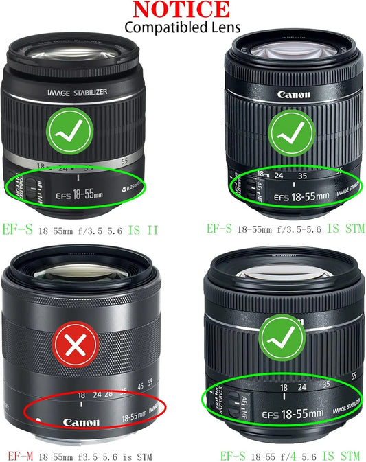 58mm Lens Cap Cover for Canon EF-S 18-55mm f/3.5-5.6 IS II/STM/f/4-5.6 IS STM Lens,Compatible for EOS Rebel T7 T6 T5 T8i T7i T6s T6i T5i T4i T3i T2i T1i SL3 SL2 SL1 4000D &More 58mm Filter Thread - Image 2
