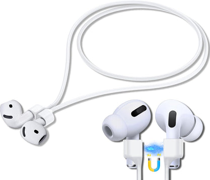 AirPod Strap with Magnetic,AirPod Lanyard Anti-Lost Cord for Sports Anti-Loss, AirPod Accessories Compatible with AirPods 4 Case 2024, AirPod Pro 2nd/1st, AirPod 3, AirPod 2/1- White 1 Pack
