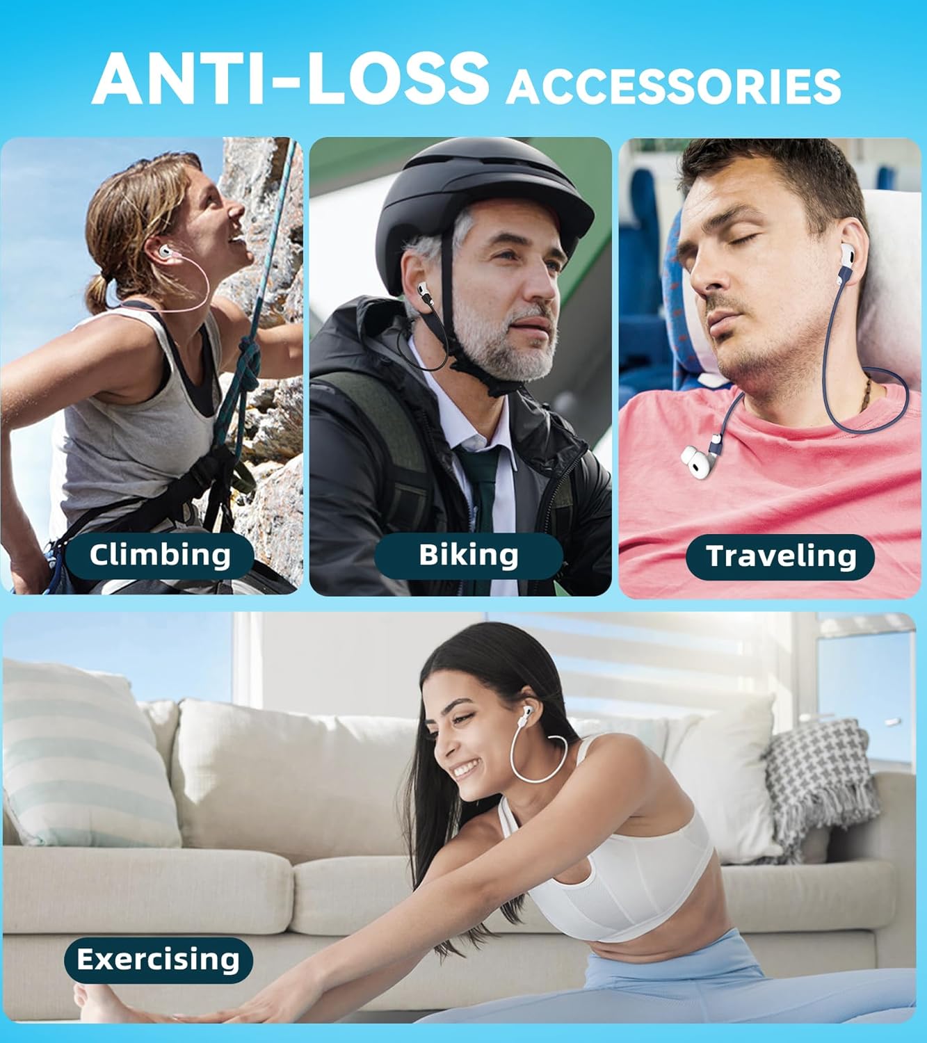 AirPod Strap with Magnetic,AirPod Lanyard Anti-Lost Cord for Sports Anti-Loss, AirPod Accessories Compatible with AirPods 4 Case 2024, AirPod Pro 2nd/1st, AirPod 3, AirPod 2/1- White 1 Pack - Image 4