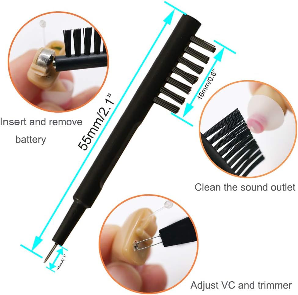 Hearing aid Wax Guards Filters Cerumen Stop Wax Traps for Phonak, Unitron, Widex Hearing aids Cleaner with Cleaning Brush kit Tools and Carry case – 3Packs/24 Filters - Image 2