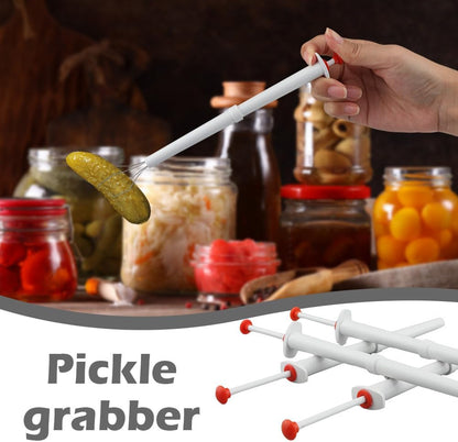 6Pcs Pickle Grabber Tool, Pickle Picker Deluxe Pickle Pincher with Ice Tongs, Stainless Steel l and Plastic Pickle Grabber Tool Olive Pepper Grabber for Kitchen Food - Image 3