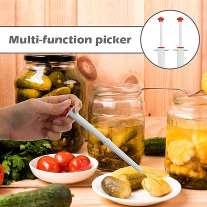 6Pcs Pickle Grabber Tool, Pickle Picker Deluxe Pickle Pincher with Ice Tongs, Stainless Steel l and Plastic Pickle Grabber Tool Olive Pepper Grabber for Kitchen Food - Image 4