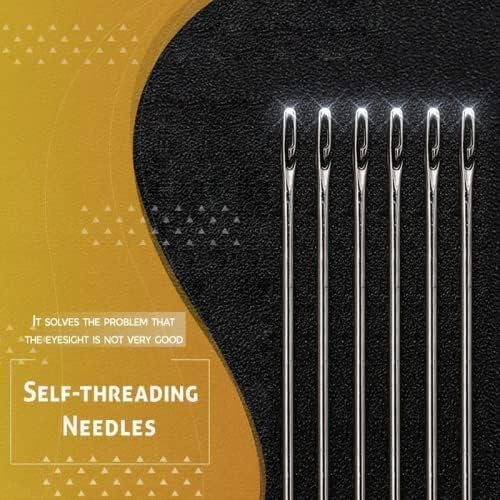 Self Threading Needles for Hand Sewing, Sewing Needles for Hand Sewing, Easy Side Threading Stitching Pins in 3 Sewing Machine Needles Sewing Notions, Easy to Thread Sewing Needles with 12 Needles - Image 2