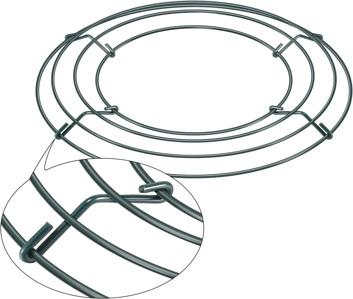 10 Packs Christmas Metal Wreath Frame Green Round Wire Wreath Making Ring DIY Macrame Floral Crafts Wire Form Christmas Decoration Door Craft (10 Inches) - Image 3