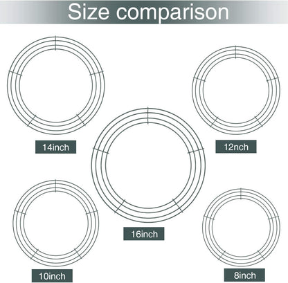 10 Packs Christmas Metal Wreath Frame Green Round Wire Wreath Making Ring DIY Macrame Floral Crafts Wire Form Christmas Decoration Door Craft (10 Inches) - Image 4