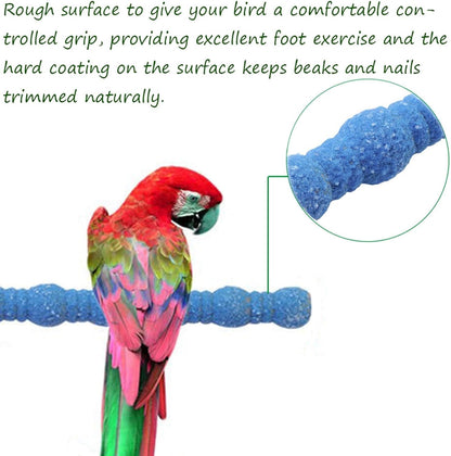 Bird Perch Parrot Stand Cage Accessories Natural Wooden Stick Paw Grinding Rough-surfaced Chew Toy for Cockatiels,Cockatoo,Lorikeet,Conure,Parakeet 3 Pack (Random Color,7.9inch) - Image 3