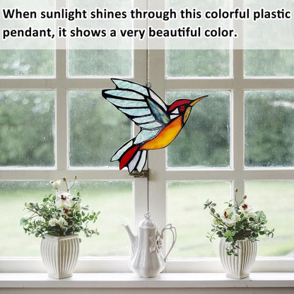 Hummingbird Suncatcher, Plastic Bird Window Hanging with Metal Chain, Colorful Bird Sun Catcher Gifts for Mother Family and Birds Lovers - Image 2