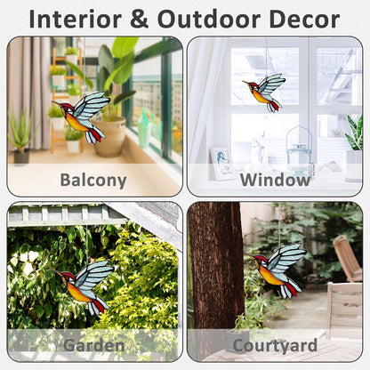 Hummingbird Suncatcher, Plastic Bird Window Hanging with Metal Chain, Colorful Bird Sun Catcher Gifts for Mother Family and Birds Lovers - Image 4