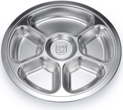 Stainless Steel Round Divided Plate 6 Sections
