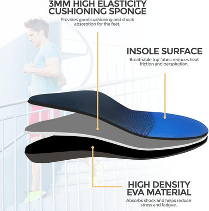 Plantar Fasciitis Feet Insoles, Arch Supports Orthotics Inserts Relieve Flat Feet for Men, Women, Orthotic Insoles for Foot Pain Mens 10-10 1/2 | Womens 12-12 1/2 - Image 3
