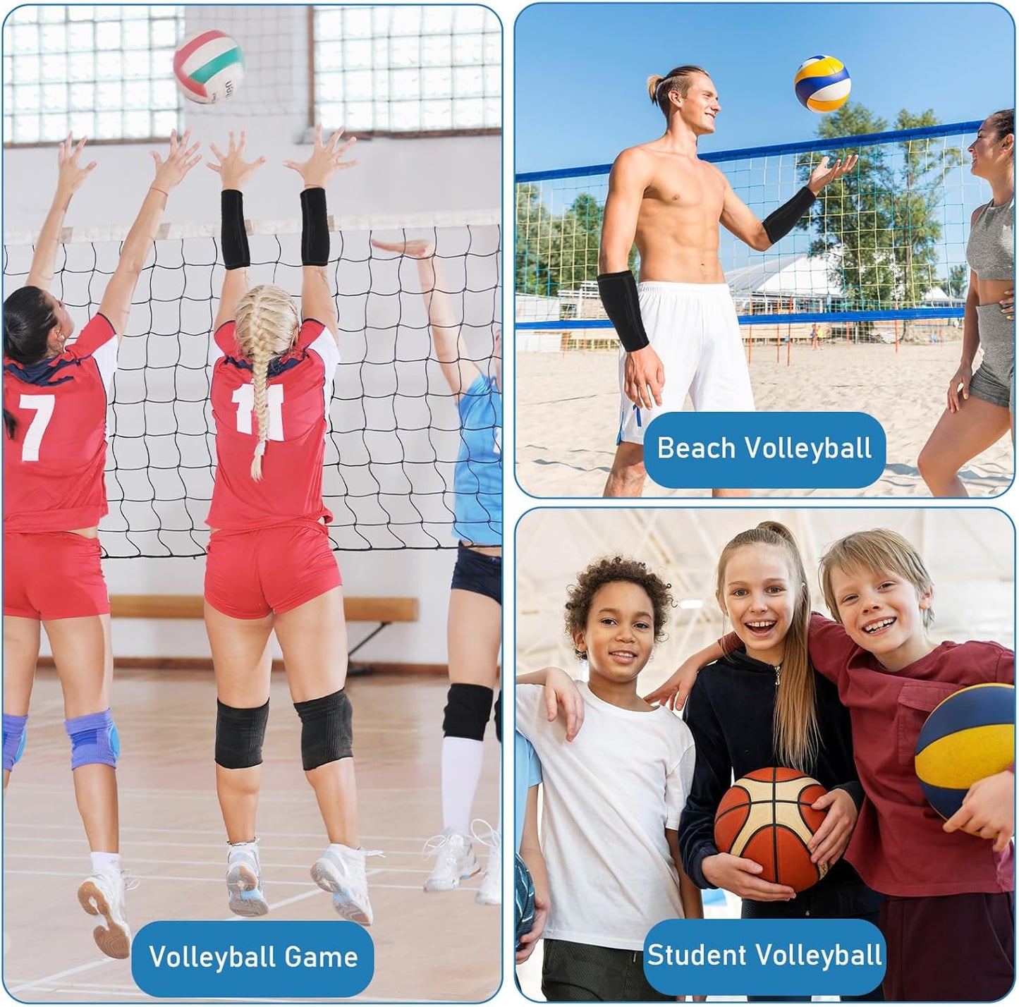 2pcs Volleyball Arm Sleeves Passing Hitting Forearm Sleeves Sports Compression Sleeves Training Arm Guards - Image 4