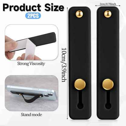 2 Pcs Phone Loop Finger Holder Universal Phone Strap Portable Phone Grip Phone Finger Strap Loop for Phone Case Phone Holder for Hand Phone Grips for Back of Phone Suitable Most Mobile Phones(Black) - Image 2
