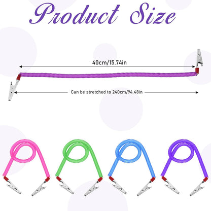 4Pcs Bib Holder Clip Dental Napkin Clip, Neck Chains with Metal Clips for Dental Clinic, Colorful Dentist Bib Holder Clip Napkin Dental Bib Clips for Bibs Face Cover Kids Adult and Elderly - Image 2