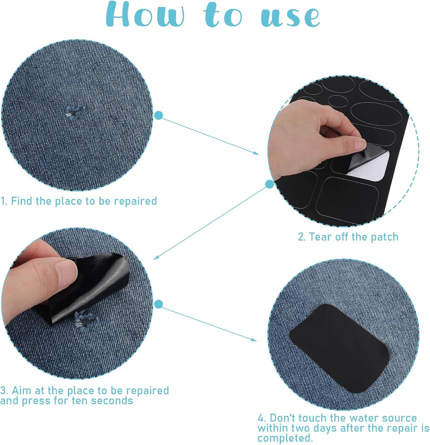 75Pcs Down Jacket Repair Patch, Black Self Adhesive Nylon Repair Patch Tape Washable Fabric Clothing Repair Patch Tape for Puffer Jackets Coats Tents Sleeping Bags Down Jacket Repair Patches - Image 4