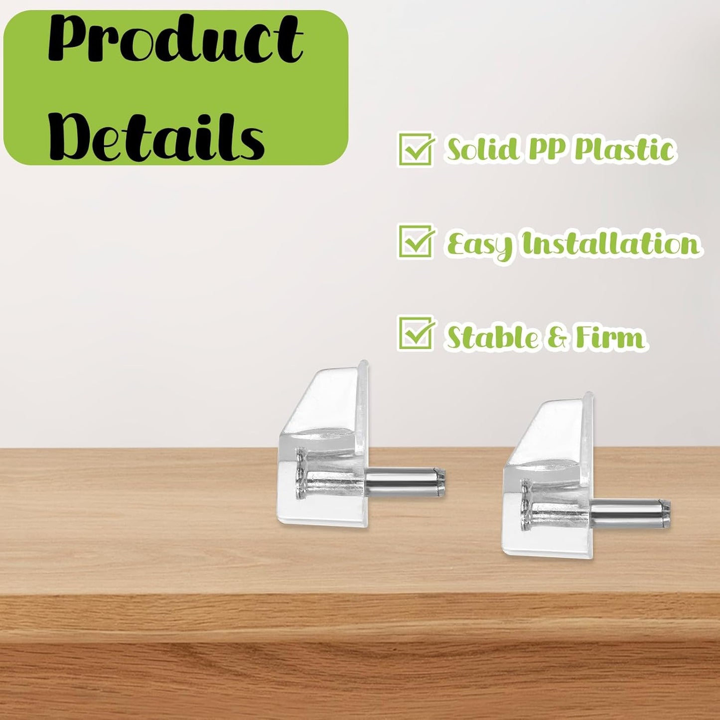1/8 Inch (3mm) Shelf Support Peg Shelf Pegs Clear Plastic Cabinet Shelf Pins Shelf Holder Pins Replacement Pegs Furniture Shelves Holder Pegs for Kitchen Furniture Cabinet Bookcase, 30Pcs - Image 4