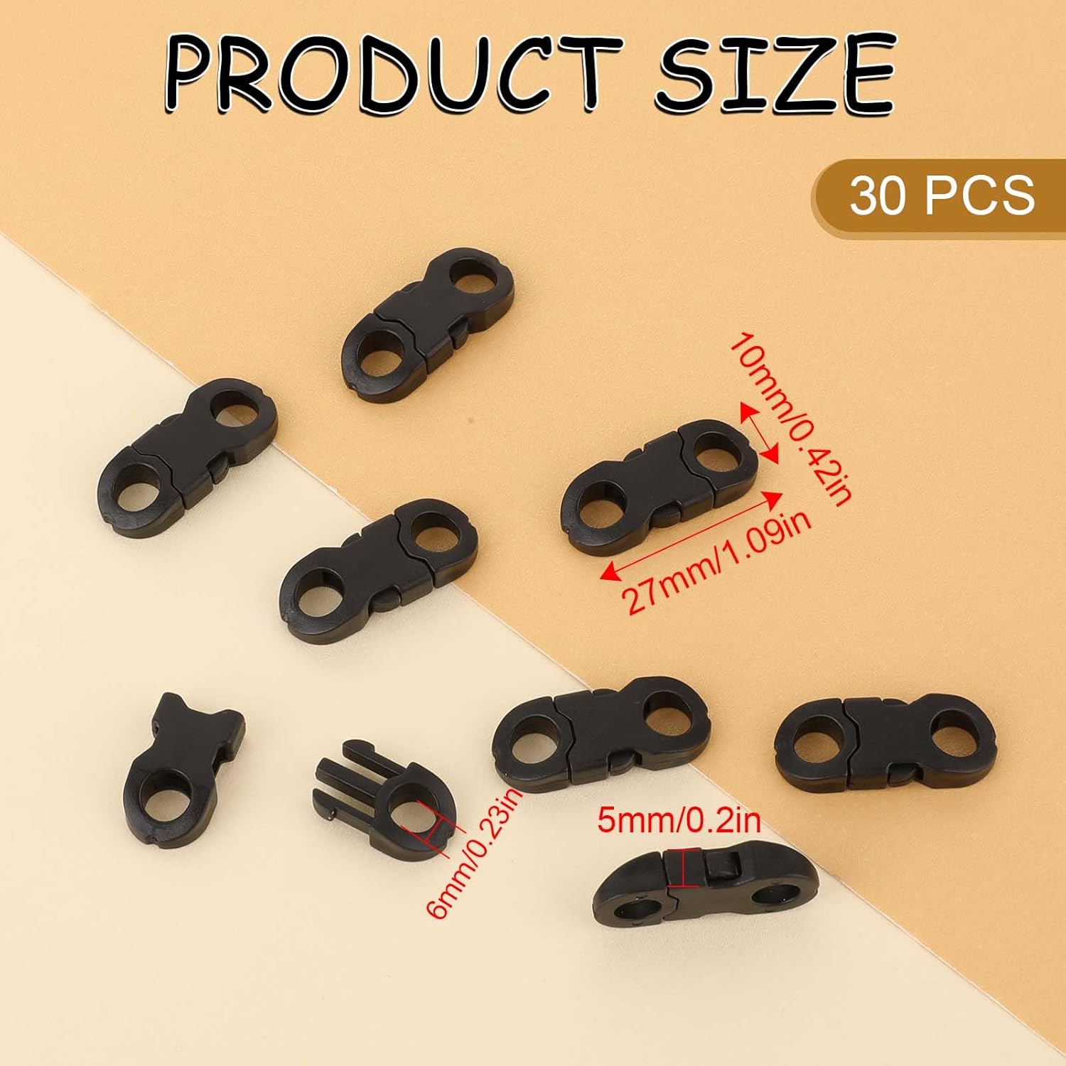 25 Pcs Paracord Necklace Clasps 6mm Hole Breakaway Side Release Plastic Buckle Paracord Accessories Easy Open Necklace Clasp Paracord Buckles for Bracelet Anklet Clasp Braided Necklace Cameras - Image 2