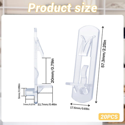 20 Pcs Plastic Locking Shelf Pins, 5mm Shelf Pins 3/4” Cabinet Shelf Clips Self-Locking Bracket Clips Shelf Support Clips Shelf Holders Pegs Shelf Support Pegs for Kitchen Furniture Bookcase - Image 2