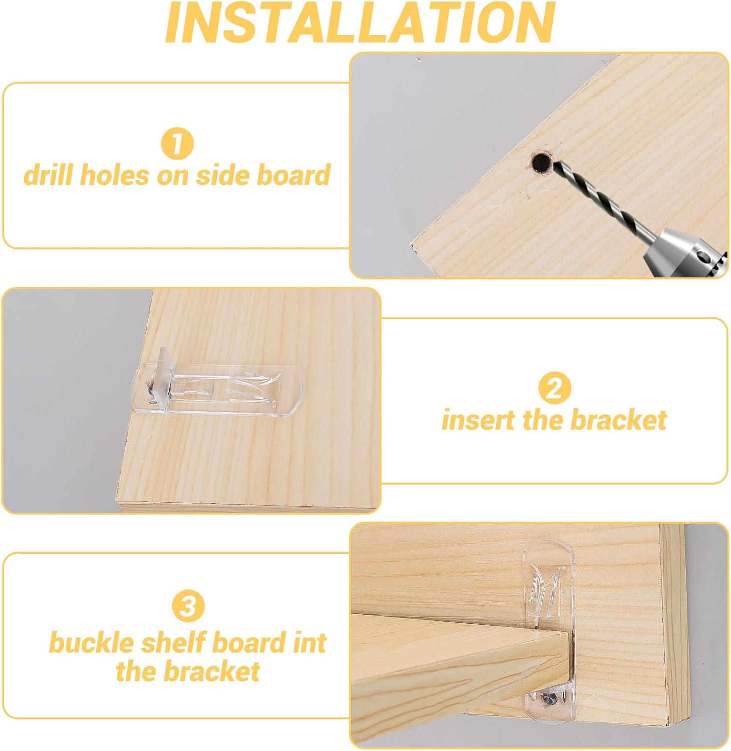 20 Pcs Plastic Locking Shelf Pins, 5mm Shelf Pins 3/4” Cabinet Shelf Clips Self-Locking Bracket Clips Shelf Support Clips Shelf Holders Pegs Shelf Support Pegs for Kitchen Furniture Bookcase - Image 3