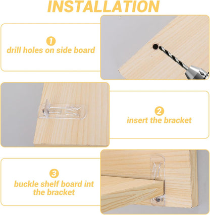20 Pcs Plastic Locking Shelf Pins, 5mm Shelf Pins 3/4” Cabinet Shelf Clips Self-Locking Bracket Clips Shelf Support Clips Shelf Holders Pegs Shelf Support Pegs for Kitchen Furniture Bookcase - Image 3