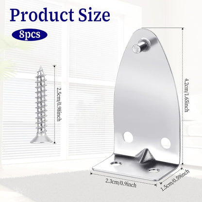 8 PCS Hold Down Brackets, Metal Blinds Brackets Blind Holder Replacements Horizontal Blind Brackets with Screws for Horizontal Blinds Shades Window Shades Doors Home Accessories - Image 2