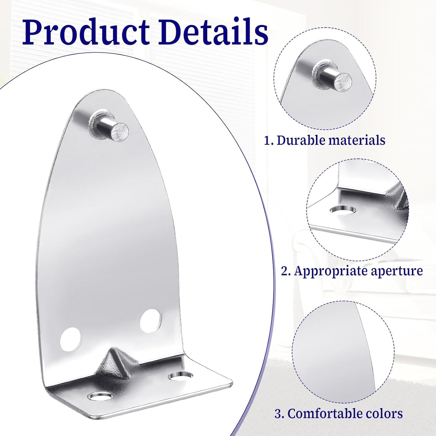 8 PCS Hold Down Brackets, Metal Blinds Brackets Blind Holder Replacements Horizontal Blind Brackets with Screws for Horizontal Blinds Shades Window Shades Doors Home Accessories - Image 3
