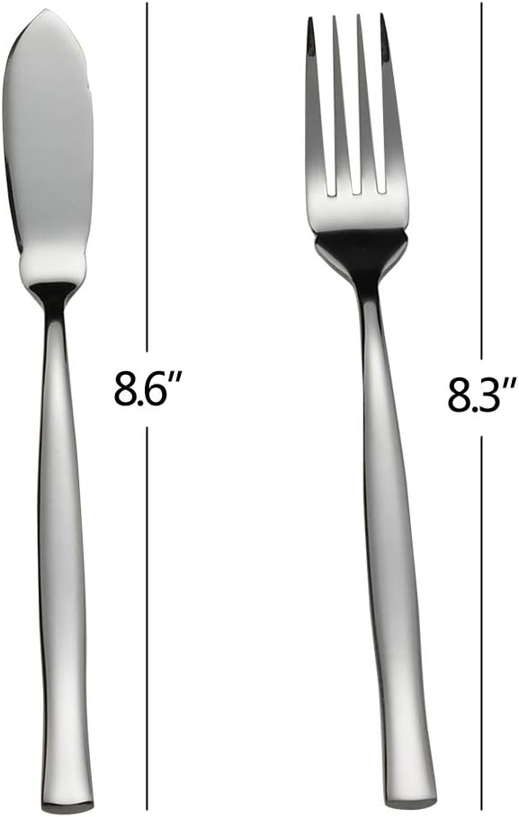 8-Piece Stainless Steel Fish Forks and Knives, Serving Set - Image 2