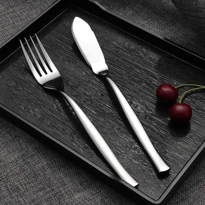 8-Piece Stainless Steel Fish Forks and Knives, Serving Set - Image 4