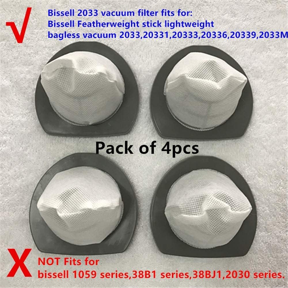 2033 Replacement filter fits for Bissell 2033 vacuum Filter Assembly for Bissell Featherweight Stick Lightweight Bagless Vac 2033,20331,20333,20336,20339,2033M Series #1611508-4 pack - Image 2