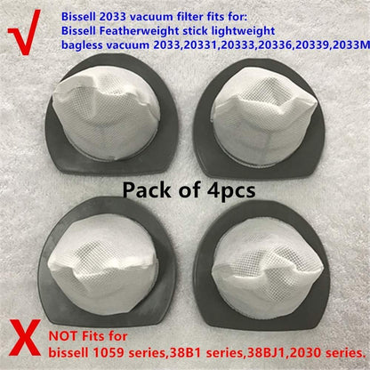2033 Replacement filter fits for Bissell 2033 vacuum Filter Assembly for Bissell Featherweight Stick Lightweight Bagless Vac 2033,20331,20333,20336,20339,2033M Series #1611508-4 pack - Image 2