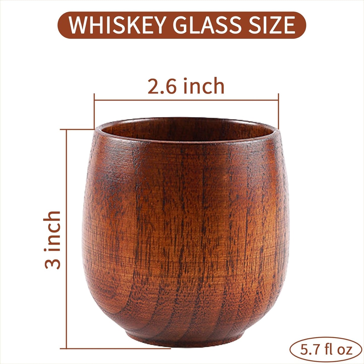 2 Pcs Wooden Whiskey Glasses, Bourbon Glass Gifts for Men, Old Fashioned Bourbon Whiskey Tasting Glasses – Groomsmen Gifts, Dad’s Birthday & Retirement Gift for Men - Image 2