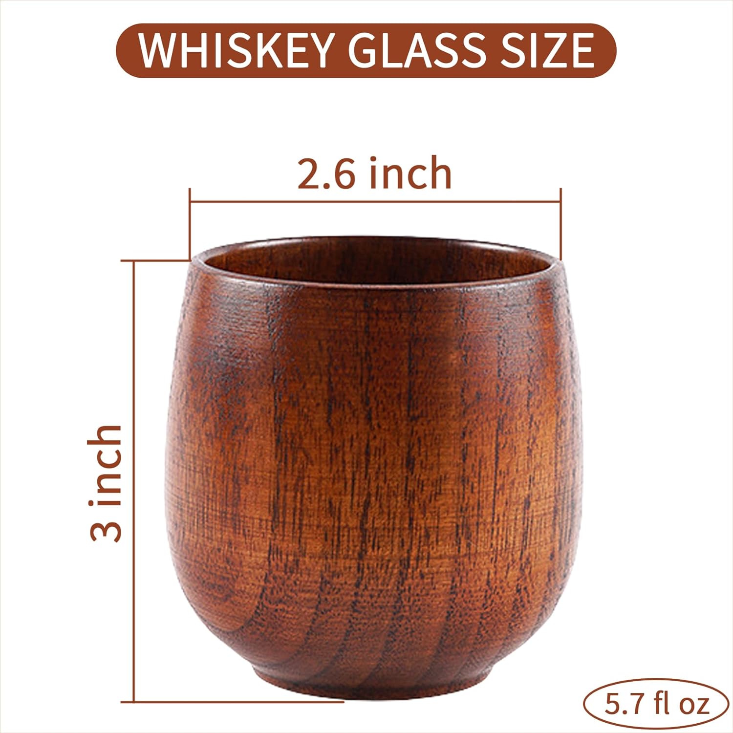 2 Pcs Wooden Whiskey Glasses, Bourbon Glass Gifts for Men, Old Fashioned Bourbon Whiskey Tasting Glasses – Groomsmen Gifts, Dad’s Birthday & Retirement Gift for Men - Image 2