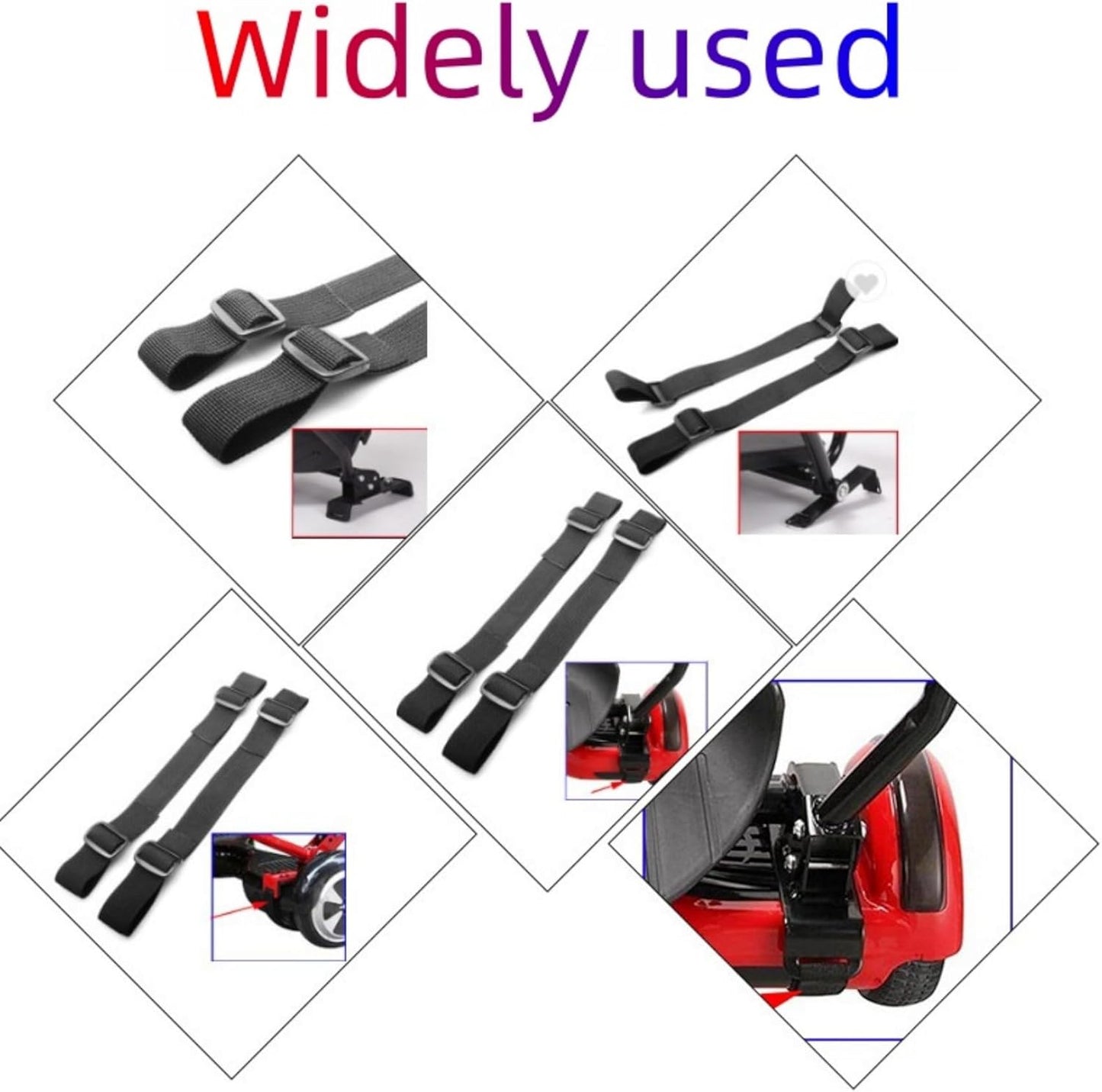 4 Piece Adjustable Hoverboard Seat Attachment and Protector Hook for Kart Accessories Self Balance (19.1 Inches), Boogie Board Strap Replacement, Kids and Adult Go-Kart - Image 4