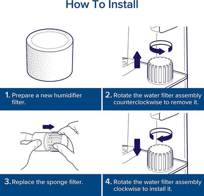 5-Pack Humidifier Replacement Filters/Wicks Compatible with LEVOIT Classic160, Dual150, Dual200S, Classic300(S), LV600S, OasisMist Series Humidifiers - Image 3