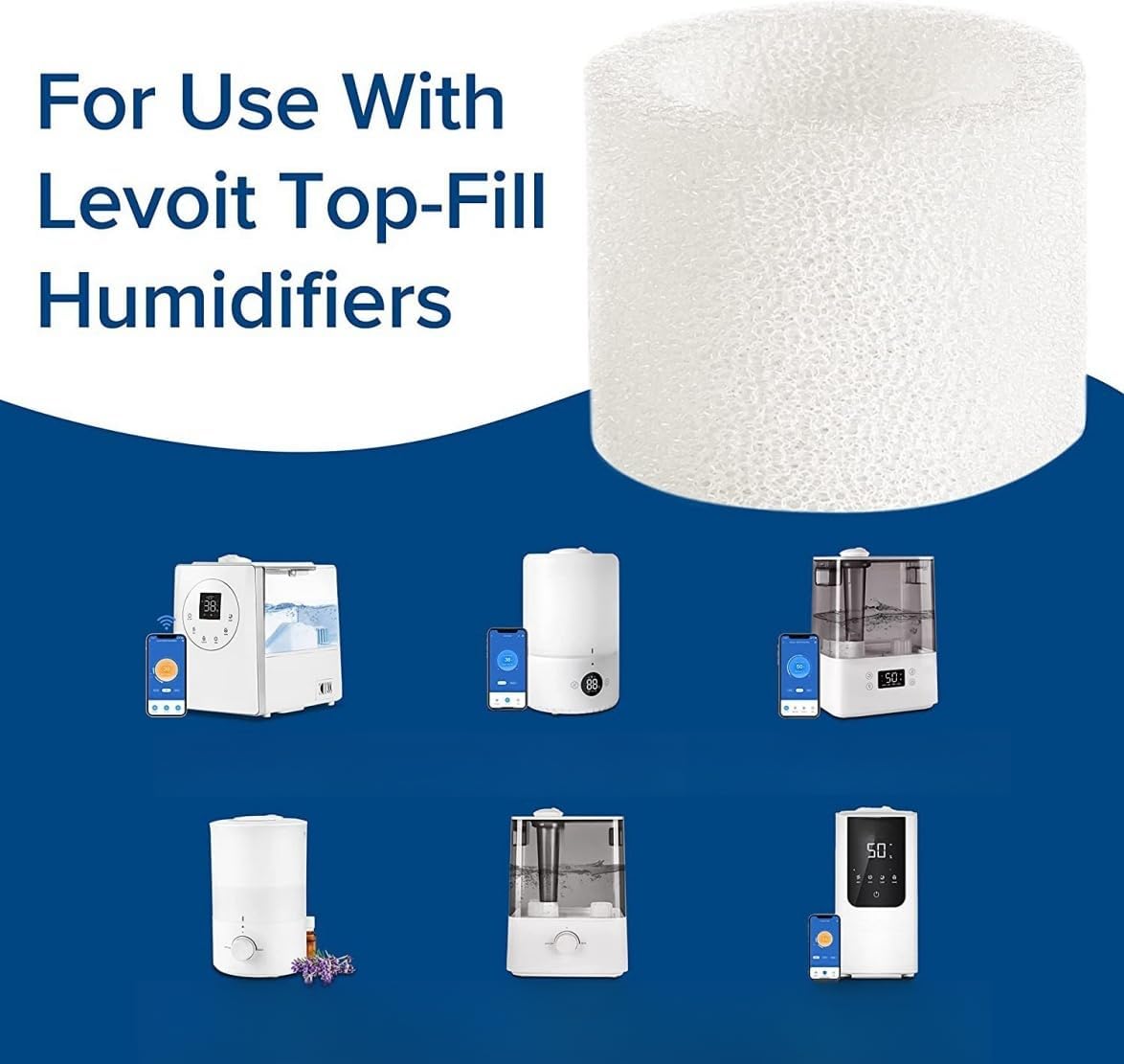 5-Pack Humidifier Replacement Filters/Wicks Compatible with LEVOIT Classic160, Dual150, Dual200S, Classic300(S), LV600S, OasisMist Series Humidifiers - Image 4