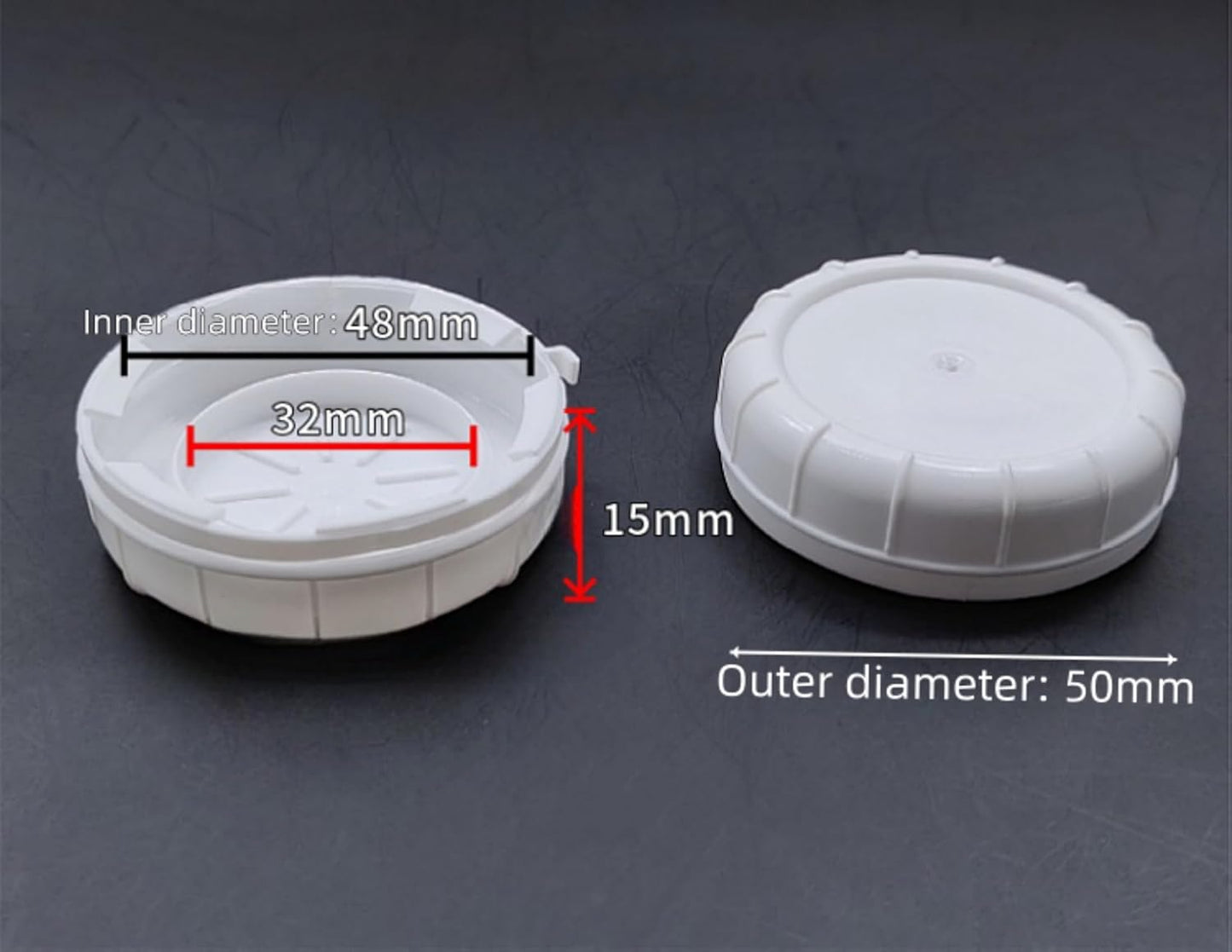 4 PCS Glass Bottle Replacement Caps with Tampered Evident Seal,48mm Diameter Bottle Lids Compatible With Stanpac & Libbey Milk Glass Bottles.Reusable,Long-Lasting and Easy to Clean Bottle Caps - Image 2