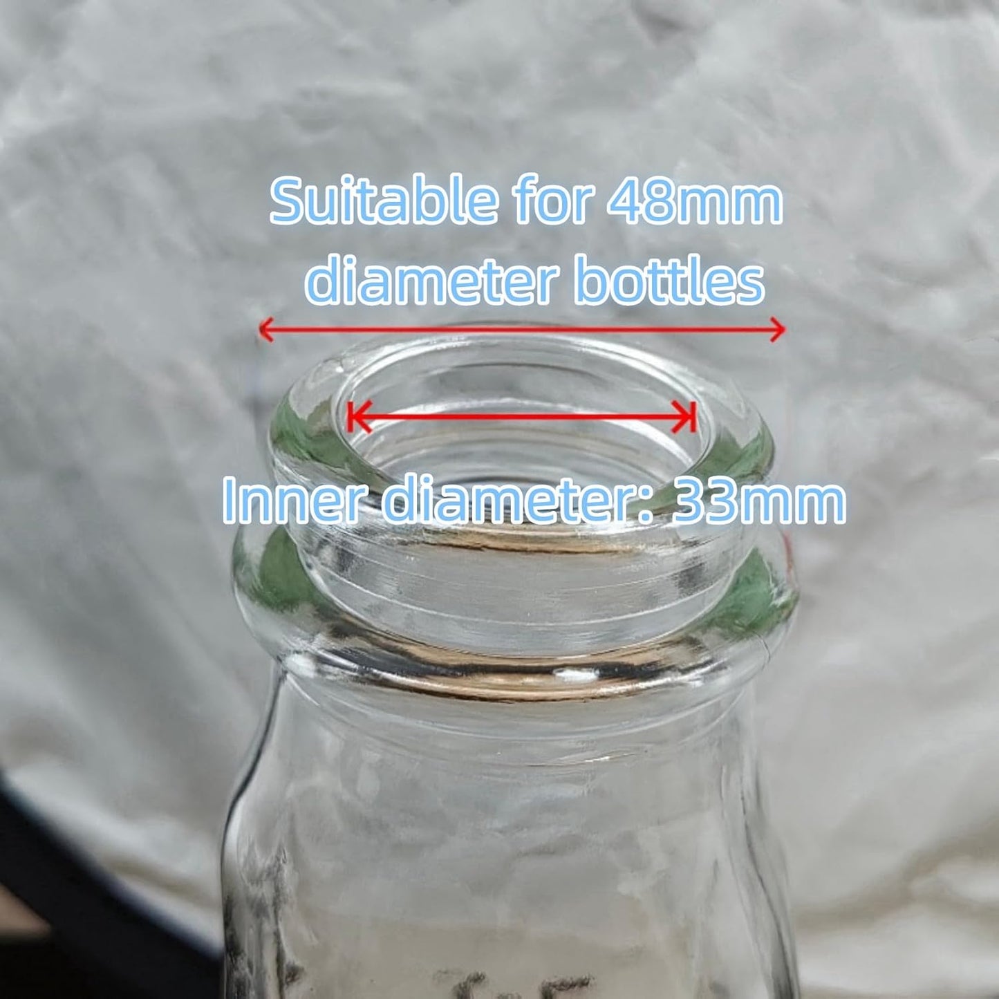 4 PCS Glass Bottle Replacement Caps with Tampered Evident Seal,48mm Diameter Bottle Lids Compatible With Stanpac & Libbey Milk Glass Bottles.Reusable,Long-Lasting and Easy to Clean Bottle Caps - Image 3