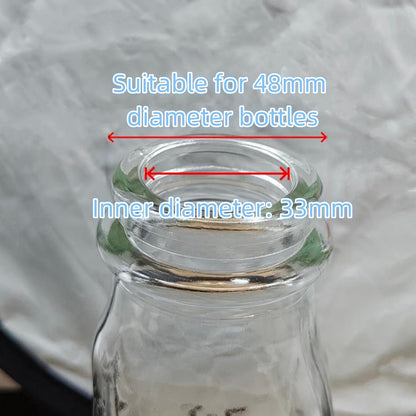 4 PCS Glass Bottle Replacement Caps with Tampered Evident Seal,48mm Diameter Bottle Lids Compatible With Stanpac & Libbey Milk Glass Bottles.Reusable,Long-Lasting and Easy to Clean Bottle Caps - Image 3