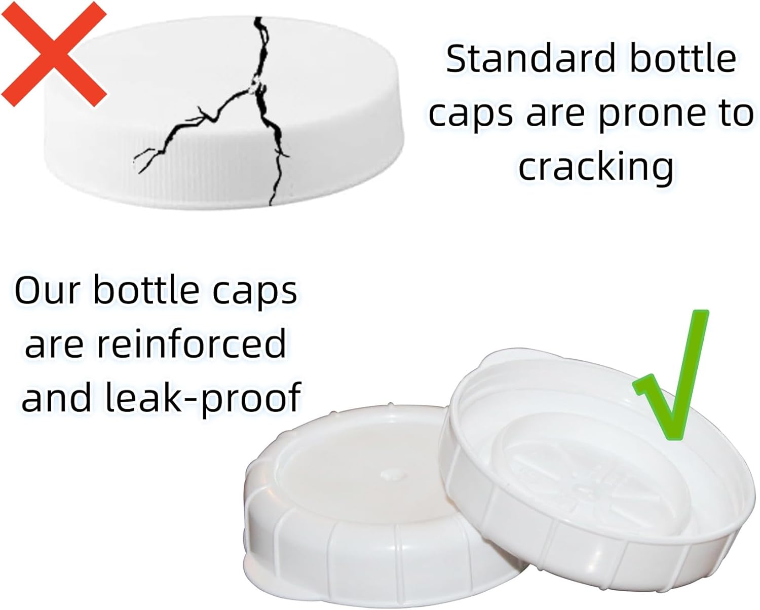 4 PCS Glass Bottle Replacement Caps with Tampered Evident Seal,48mm Diameter Bottle Lids Compatible With Stanpac & Libbey Milk Glass Bottles.Reusable,Long-Lasting and Easy to Clean Bottle Caps - Image 4