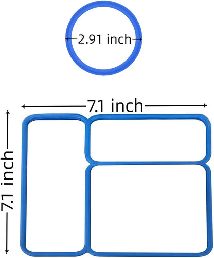 Vacuum Bottle Seal Gasket and Lid Seal Gasket Suitable For OmieBox - bento box accessories - Food-Safe Silicone Rubber (Blue) - Lunch Box NOT Included - Compatible with omie lunch box - Image 2