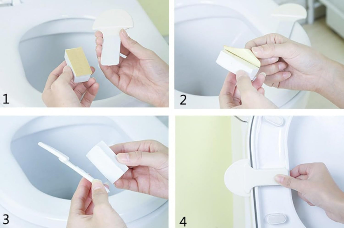 Toilet Seat Handle - Lift More, Less Mess -Easy Application 3 Pack White - Image 3