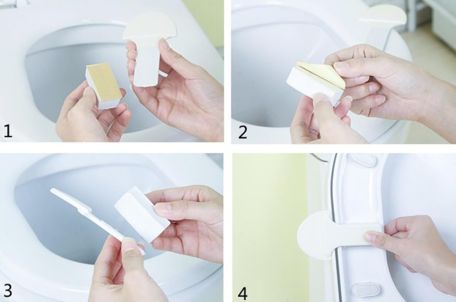 Toilet Seat Handle - Lift More, Less Mess -Easy Application 3 Pack White - Image 3