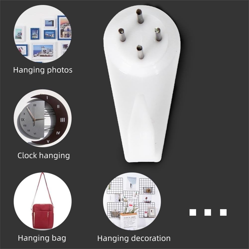 Concrete Wall Hooks，30pcs Invisible Nail Hangers, No Damage Wall Picture Hanger ， Powerful Concrete Hard Wall Drywall Picture Hooks Non-Trace Hanging Hook for Picture Photo Frame Clock Hangers - Image 3