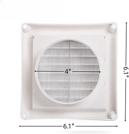 4" Louvered Vent Cover Stops Birds Nesting for Outside Dryer Exhaust Air Vent Cover with 4 Screws for Easy Installation - Image 2