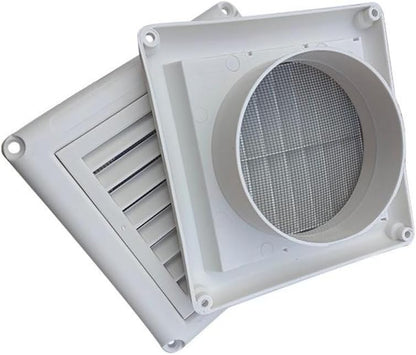4" Louvered Vent Cover Stops Birds Nesting for Outside Dryer Exhaust Air Vent Cover with 4 Screws for Easy Installation - Image 3