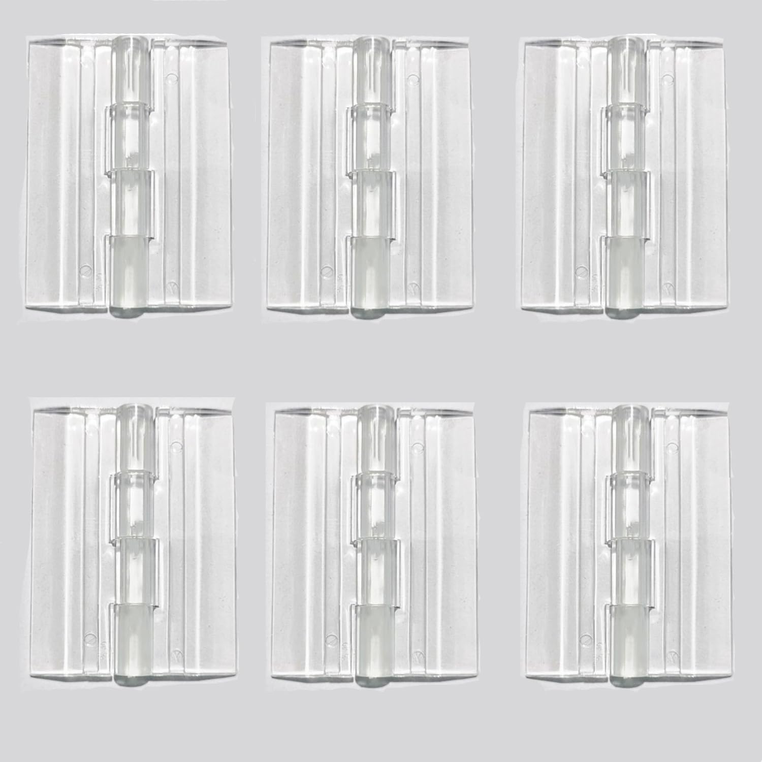 6 Pcs Acrylic Hinges Self Adhesive Clear Small Hinges Plastic Transparent Continuous Piano Hinge Folding Hinge Tools for Cabinet Drawer Furniture DIY Display Stand 45x35 mm