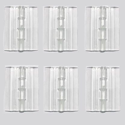 6 Pcs Acrylic Hinges Self Adhesive Clear Small Hinges Plastic Transparent Continuous Piano Hinge Folding Hinge Tools for Cabinet Drawer Furniture DIY Display Stand 45x35 mm