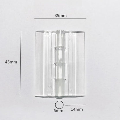 6 Pcs Acrylic Hinges Self Adhesive Clear Small Hinges Plastic Transparent Continuous Piano Hinge Folding Hinge Tools for Cabinet Drawer Furniture DIY Display Stand 45x35 mm - Image 2